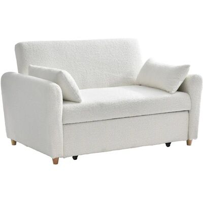 Canapé convertible blanc Vente-unique 2 places - Sofa Bed - Publicité Canapé convertible blanc Vente-unique 2 places - Sofa Bed - Publicité