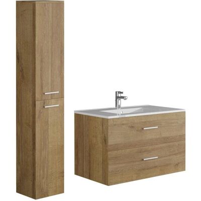 Meuble de salle de bain Vente-unique Kayla - Lumière Naturelle - 80cm - Soft Close - Publicité Meuble de salle de bain Vente-unique Kayla - Lumière Naturelle - 80cm - Soft Close - Publicité
