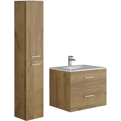 Meuble de Salle de Bain KAYLA - Couleur Naturelle Claire - 60cm - Éco-responsable - Publicité Meuble de Salle de Bain KAYLA - Couleur Naturelle Claire - 60cm - Éco-responsable - Publicité