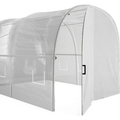 Serre en acier Expertland - 12 m² - Blanc - Publicité Serre en acier Expertland - 12 m² - Blanc - Publicité