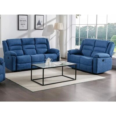 Vente-Unique Canapé Électrique Relax Bleu 3-2 Vente-Unique Canapé Électrique Relax Bleu 3-2