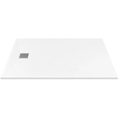 Vente-unique Biała prysznicowa wanna z żywicy - 120x90cm - Personalizowalna i antypoślizgowa Vente-unique Biała prysznicowa wanna z żywicy - 120x90cm - Personalizowalna i antypoślizgowa