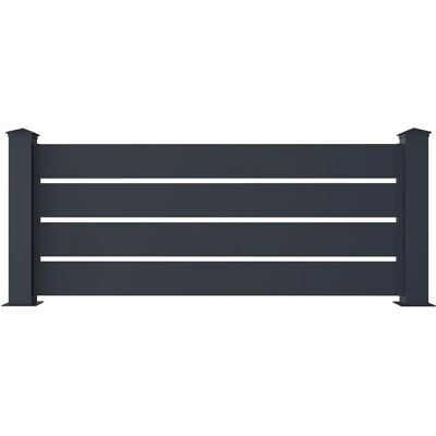 Vente-unique Szara aluminiowa ogrodzenie 168x80.3cm Primo Vente-unique Szara aluminiowa ogrodzenie 168x80.3cm Primo