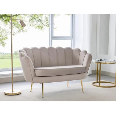 PASCAL MORABITO Samtsofa 2-Sitzer - Retro Modernes Design PASCAL MORABITO Samtsofa 2-Sitzer - Retro Modernes Design