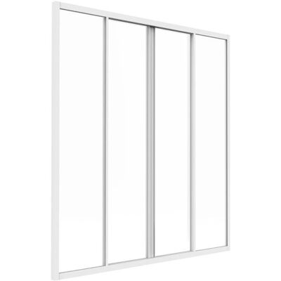 RAVENA Puerta corredera de vidrio blanco 120x130cm RAVENA Puerta corredera de vidrio blanco 120x130cm