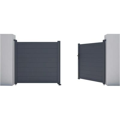 NAZARIO Aluminium-Schwingtor 305x150cm Anthrazit NAZARIO Aluminium-Schwingtor 305x150cm Anthrazit