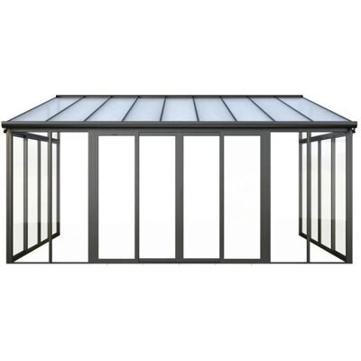 Expertland Aluminium- und Polycarbonat-Veranda mit UV-Schutz - 15,8 m² - Anthrazit - MATHILDA Expertland Aluminium- und Polycarbonat-Veranda mit UV-Schutz - 15,8 m² - Anthrazit - MATHILDA