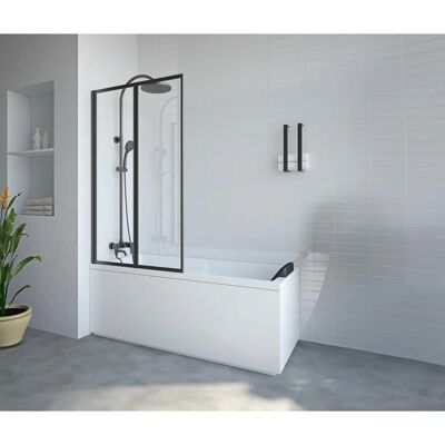 Opvouwbaar badwandpaneel - Zwart - 80x140cm - Douche & Design Opvouwbaar badwandpaneel - Zwart - 80x140cm - Douche & Design
