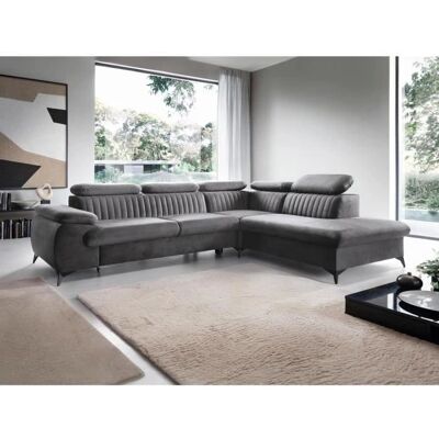 Pascal Morabito Samt-Ecksofa - 6 Sitze - Schlafsofa mit Stauraum Pascal Morabito Samt-Ecksofa - 6 Sitze - Schlafsofa mit Stauraum