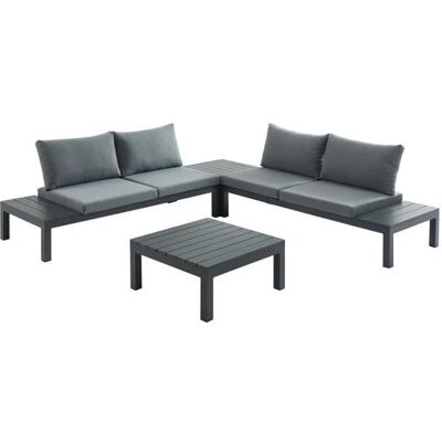 MYLIA RISILI Aluminium Modular Gartenset - 2 Sofas, Ecke, Tisch MYLIA RISILI Aluminium Modular Gartenset - 2 Sofas, Ecke, Tisch