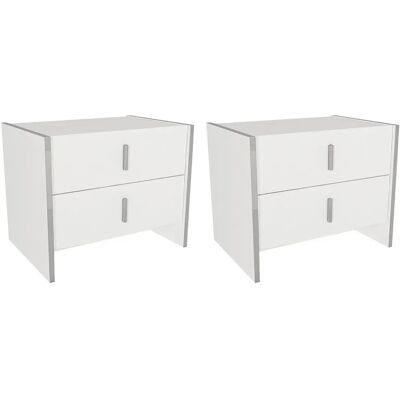 Vente-unique Cadeba Nightstand 2 Drawers White Vente-unique Cadeba Nightstand 2 Drawers White