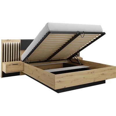 Vente-unique Bett mit Stauraum und LED-Beleuchtung - Modernes Design Vente-unique Bett mit Stauraum und LED-Beleuchtung - Modernes Design