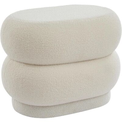 Pouf en tissu blanc Lecinio Vente-unique - Puf - Publicité Pouf en tissu blanc Lecinio Vente-unique - Puf - Publicité