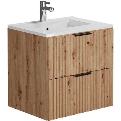 Mueble de baño suspendido Zevara Natural Claro - 60cm Mueble de baño suspendido Zevara Natural Claro - 60cm