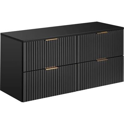 Vente-unique Wall-Mounted Black MDF Bathroom Cabinet - 120cm Vente-unique Wall-Mounted Black MDF Bathroom Cabinet - 120cm