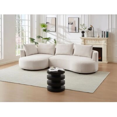 Vente-unique Linker Ecksofa aus Samtstoff - Sofa Vente-unique Linker Ecksofa aus Samtstoff - Sofa