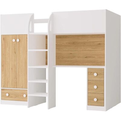 Vente-unique CINAMO Lit mezzanine avec Bureau et Placard - Publicité Vente-unique CINAMO Lit mezzanine avec Bureau et Placard - Publicité