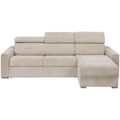 Canapé d'angle réversible Beige - 140cm de sommeil - Publicité Canapé d'angle réversible Beige - 140cm de sommeil - Publicité