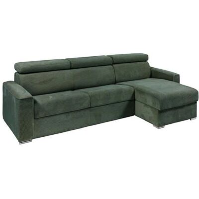 VIZIR Canapé d'angle réversible en Velours Vert - Sofa-Lit - Publicité VIZIR Canapé d'angle réversible en Velours Vert - Sofa-Lit - Publicité