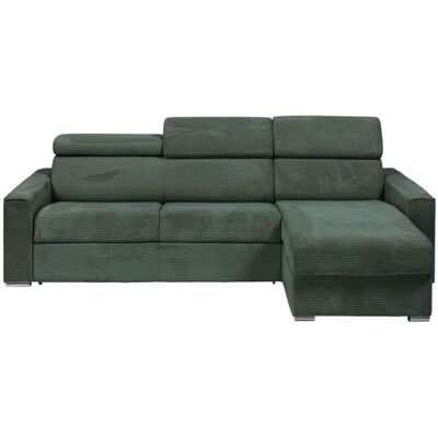 VIZIR Canapé d'angle réversible en velours vert - Sofa convertible - Publicité VIZIR Canapé d'angle réversible en velours vert - Sofa convertible - Publicité