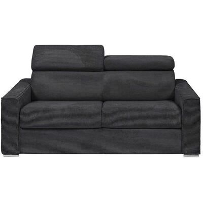 Canapé-lits en velours gris - 4 places - Matelas 160cm - Système italien - Publicité Canapé-lits en velours gris - 4 places - Matelas 160cm - Système italien - Publicité