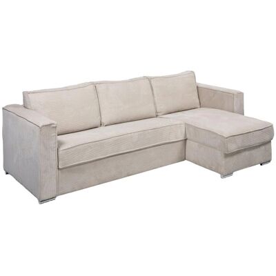 Canapé d'angle réversible beige Vente-Unique - Couchage 160cm - Publicité Canapé d'angle réversible beige Vente-Unique - Couchage 160cm - Publicité