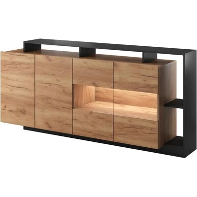Buffet Bicolore Moderne IDESIA - 4 Portes - Fixation Murale - Écoresponsable Buffet Bicolore Moderne IDESIA - 4 Portes - Fixation Murale - Écoresponsable