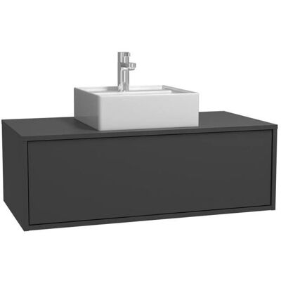 Meuble de salle de bain Vente-unique Teana II - Gris anthracite, 94cm Meuble de salle de bain Vente-unique Teana II - Gris anthracite, 94cm