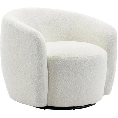 Vente-unique VEREIDE Weiß Bouclé Drehbarer Sessel Vente-unique VEREIDE Weiß Bouclé Drehbarer Sessel