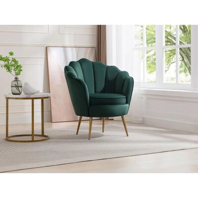 Fauteuil Velours LALEA Vente-unique - Publicité Fauteuil Velours LALEA Vente-unique - Publicité