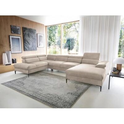 Pascal Morabito Beiges Samt Corner Schlafsofa - Modern Luxus 7-Sitzer Pascal Morabito Beiges Samt Corner Schlafsofa - Modern Luxus 7-Sitzer