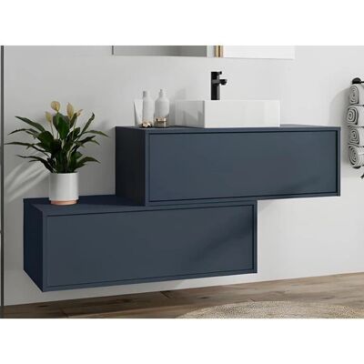 Vente-unique Teana II Mueble de baño suspendido azul noche Vente-unique Teana II Mueble de baño suspendido azul noche