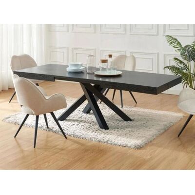 Uitklapbare Eettafel CATONAV - 6-10 Personen - MDF & Metaal Uitklapbare Eettafel CATONAV - 6-10 Personen - MDF & Metaal