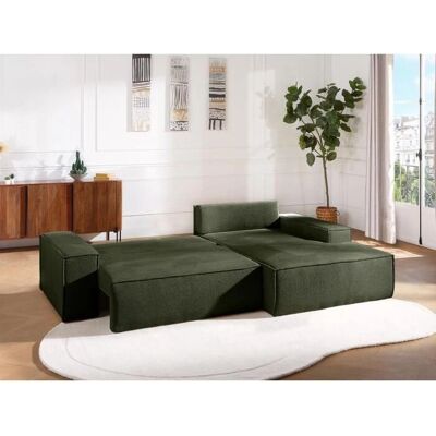 Unique Amelia Ecksofa Bett - Strukturierter Grüner Stoff Unique Amelia Ecksofa Bett - Strukturierter Grüner Stoff
