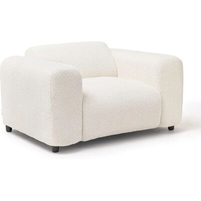 Fauteuil Blanc Maison Céphy - Tissu Bouclette - Élégant & Écoresponsable Fauteuil Blanc Maison Céphy - Tissu Bouclette - Élégant & Écoresponsable