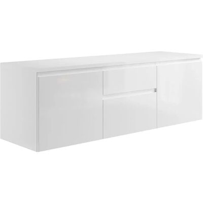 Vente-Unique Jimena II Suspended Bathroom Cabinet - White - 150x50 cm Vente-Unique Jimena II Suspended Bathroom Cabinet - White - 150x50 cm
