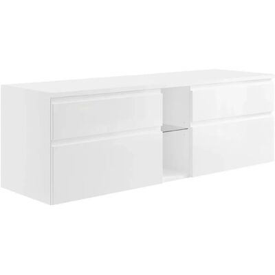 Vente-unique Magdalena II Wandhängendes Badezimmermöbel Weiß 150cm Vente-unique Magdalena II Wandhängendes Badezimmermöbel Weiß 150cm