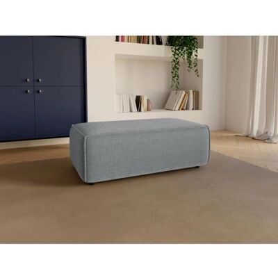 Vente-unique Amelia Grauer Texturierter Polyester-Quadrat-Hocker - Hocker Vente-unique Amelia Grauer Texturierter Polyester-Quadrat-Hocker - Hocker
