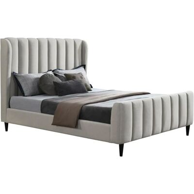 Vente-Unique 160x200 Eco Bett - Vertikale Nähte - Hellgrau - Casagoti Vente-Unique 160x200 Eco Bett - Vertikale Nähte - Hellgrau - Casagoti