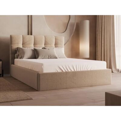 Pascal Morabito Bett mit Stauraum - 140x190 - Samt - Beige Pascal Morabito Bett mit Stauraum - 140x190 - Samt - Beige