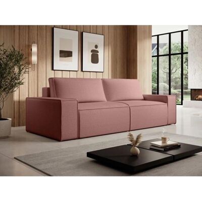 Unique AMELIA Schlafsofa - Texturierter Terrakotta-Velours, 4 Sitze Unique AMELIA Schlafsofa - Texturierter Terrakotta-Velours, 4 Sitze