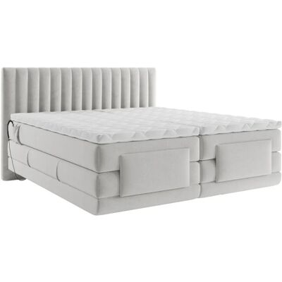 Palacio Graues Samt-Boxspringbett 2x90x200cm Palacio Graues Samt-Boxspringbett 2x90x200cm