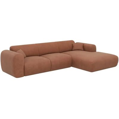 Grand Canapé d'Angle Maison Céphy en Tissu Texturé Terracotta - Canapé - Publicité Grand Canapé d'Angle Maison Céphy en Tissu Texturé Terracotta - Canapé - Publicité