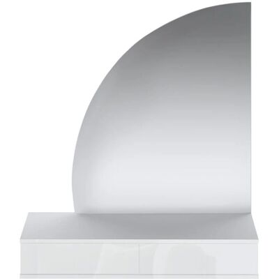 Vente-unique Coiffeuse Murale LED - 2 Tiroirs - Blanc Brillant - Publicité Vente-unique Coiffeuse Murale LED - 2 Tiroirs - Blanc Brillant - Publicité
