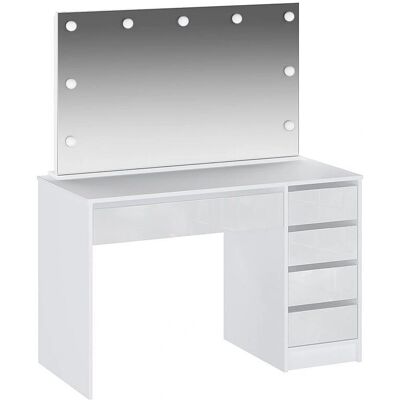 Jenemi Weiß LED-Spiegel Kommode - 5 Schubladen - Europäisches umweltfreundliches Design Jenemi Weiß LED-Spiegel Kommode - 5 Schubladen - Europäisches umweltfreundliches Design