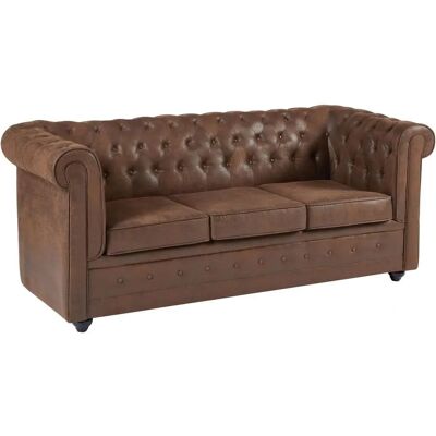 Vente-unique Canapé 3 Places Convertible Chesterfield - Microfibre Vintage - Publicité Vente-unique Canapé 3 Places Convertible Chesterfield - Microfibre Vintage - Publicité