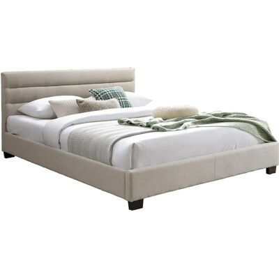 Lit Beige Vente-Unique 160x200cm - Sans Matelas - Avec Sommier Lit Beige Vente-Unique 160x200cm - Sans Matelas - Avec Sommier