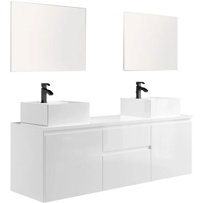 Vente-unique Bathroom Set - Double Sinks & Mirrors Vente-unique Bathroom Set - Double Sinks & Mirrors