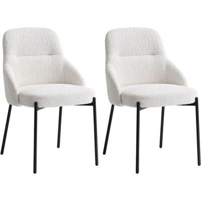 Vente-Unique Conjunto de 2 Sillas de Tela Bouclé - Muebles de Interior Vente-Unique Conjunto de 2 Sillas de Tela Bouclé - Muebles de Interior
