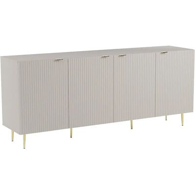 Vente-unique Aparador Beige MDF Acero 4 Puertas - Mueble Vente-unique Aparador Beige MDF Acero 4 Puertas - Mueble